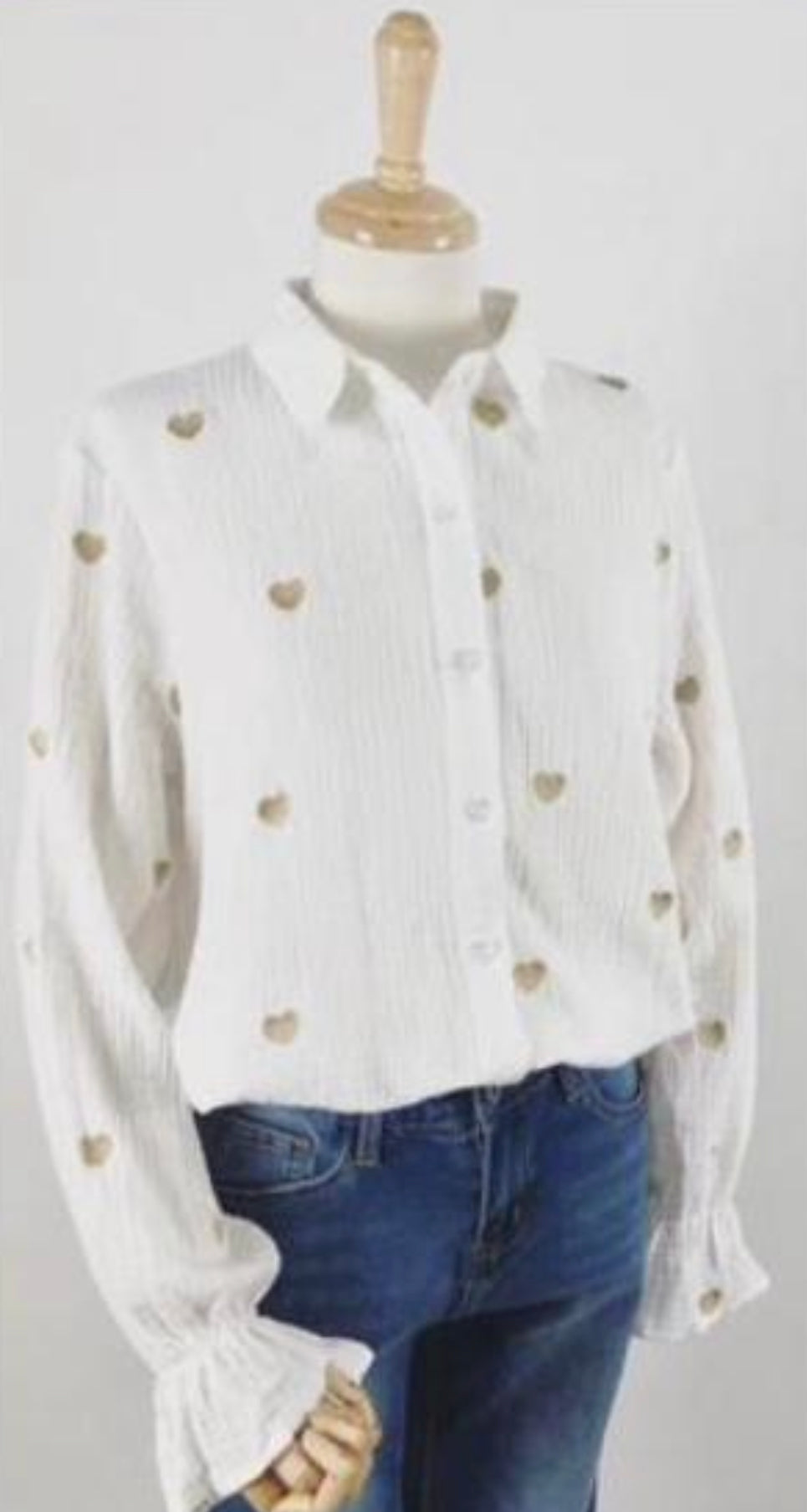 Cheese Cloth Heart Blouse - Aurina Ltd