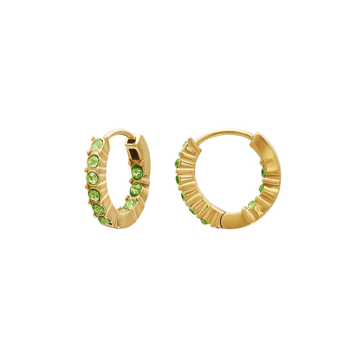 Zircon Stone Hoops - Aurina Ltd