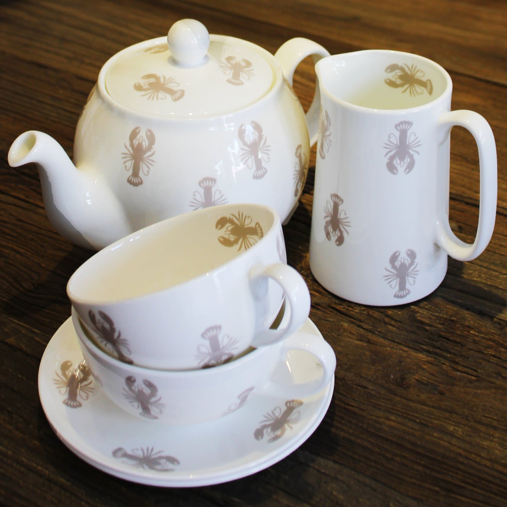 Lobster Thermidor Bone China 6 Cup Tea Pot - Aurina Ltd