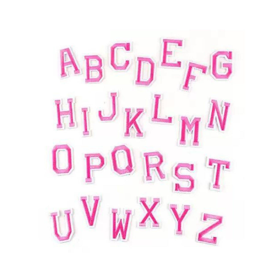Pink Letter Iron on Patches - Aurina Ltd