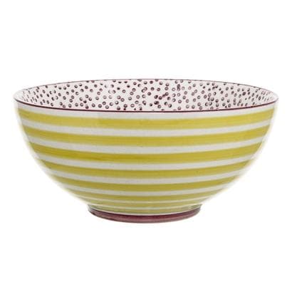 Yellow Striped Stone Bowl - Aurina Ltd