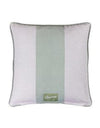 Piped Cushion Wide Stripe -  Duck Egg and Stone - Aurina Ltd