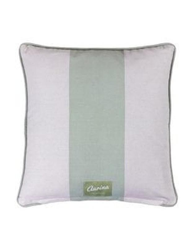 Piped Cushion Wide Stripe -  Duck Egg and Stone - Aurina Ltd