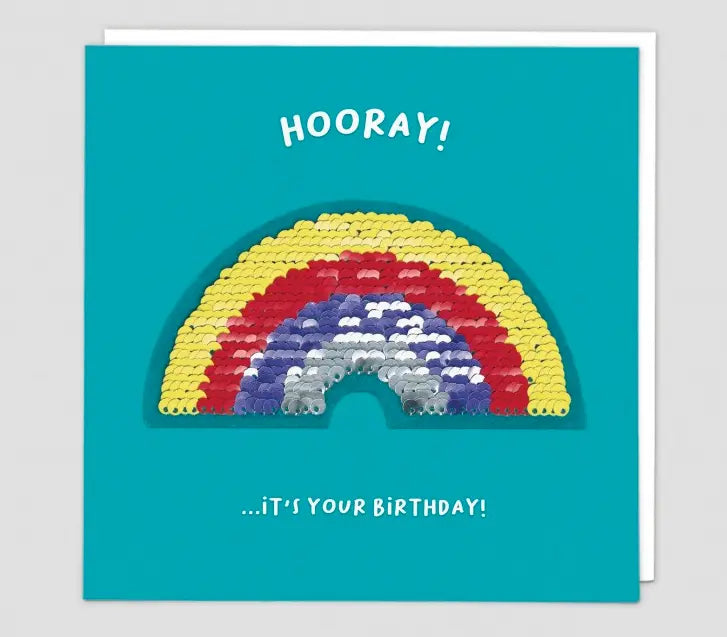 Sequin Card Birthday Rainbow - Aurina Ltd