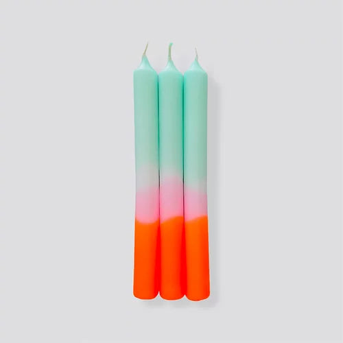 Dip Dye Neon Spring Sorbet Dinner Candle