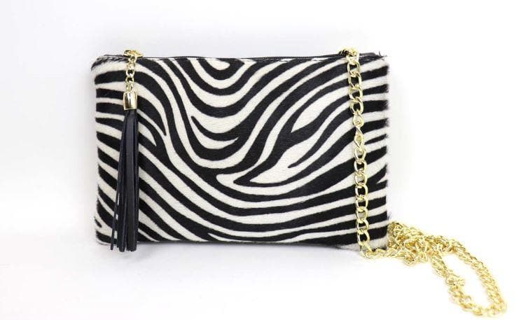 Tasseled Animal Hide Clutch - Aurina Ltd